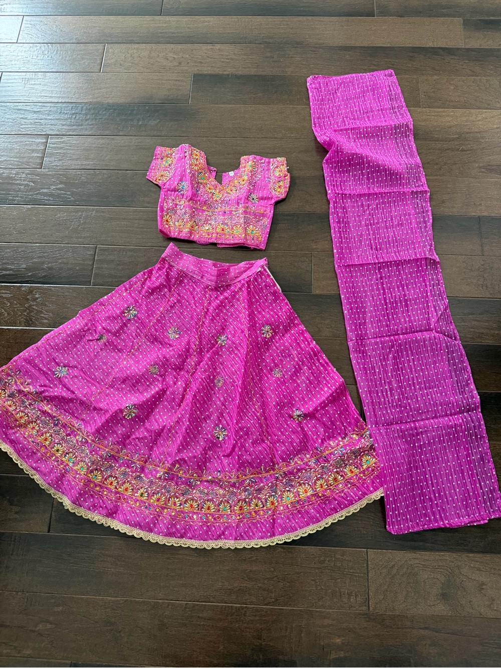 Vibrant Pink Embellished Women's Lehenga Skirt Set